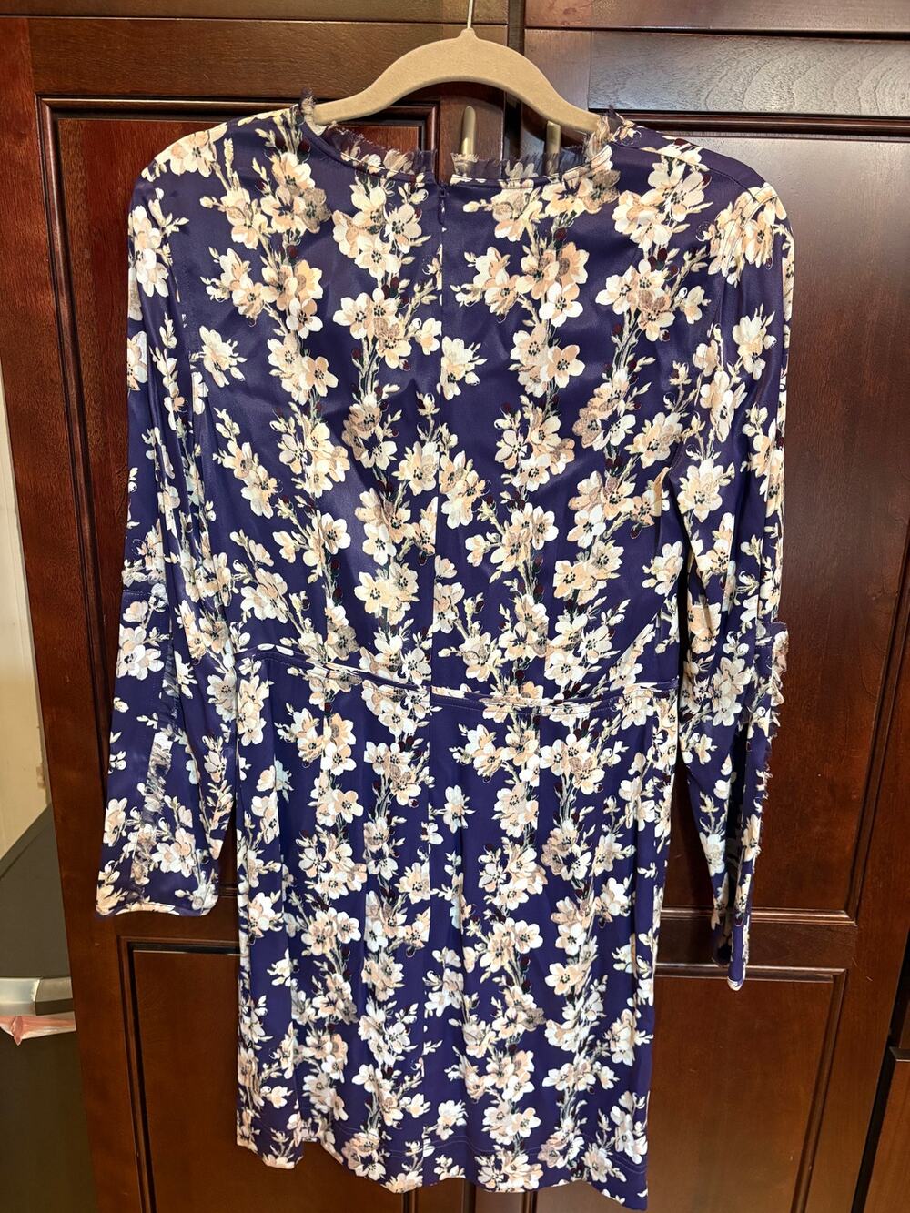 Club Monaco Floral Mini Dress Purple Long Sleeve Size 4